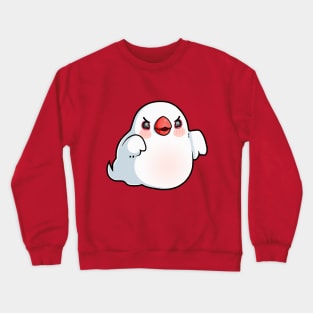 Ghost White Java Finch Bird Crewneck Sweatshirt